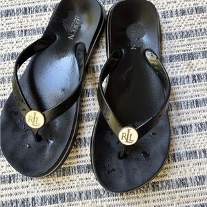 Ralph Lauren Black Flip Flops